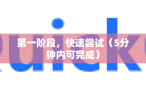 第一阶段，快速尝试（5分钟内可完成）-第1张图片-QuickQ官方客户端下载-多设备同时在线